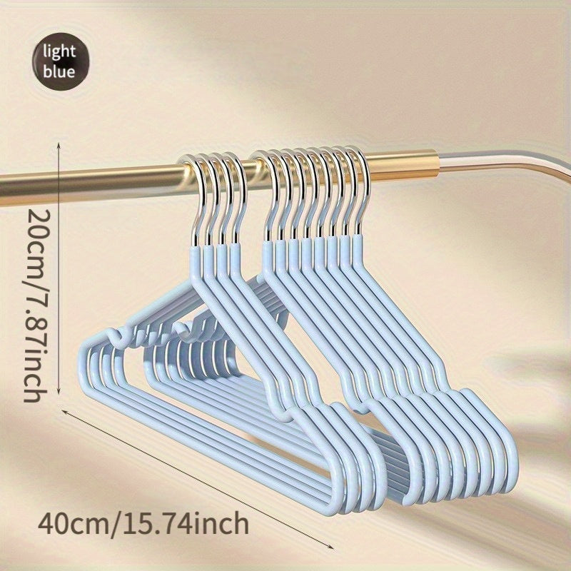 10pcs Stainless Steel Clothes Hangers Non-Slip Durable Thick Core for Adults and Children