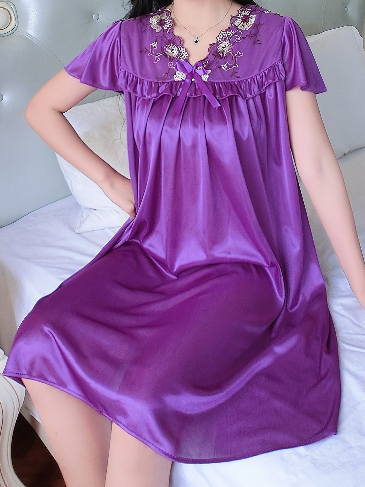 Women's Cotton Summer Short Sleeve Nightgown Plus Size Sleepwear