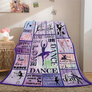 Warm Soft Flannel Ballet Dancer Throw Blanket for Ballerinas
