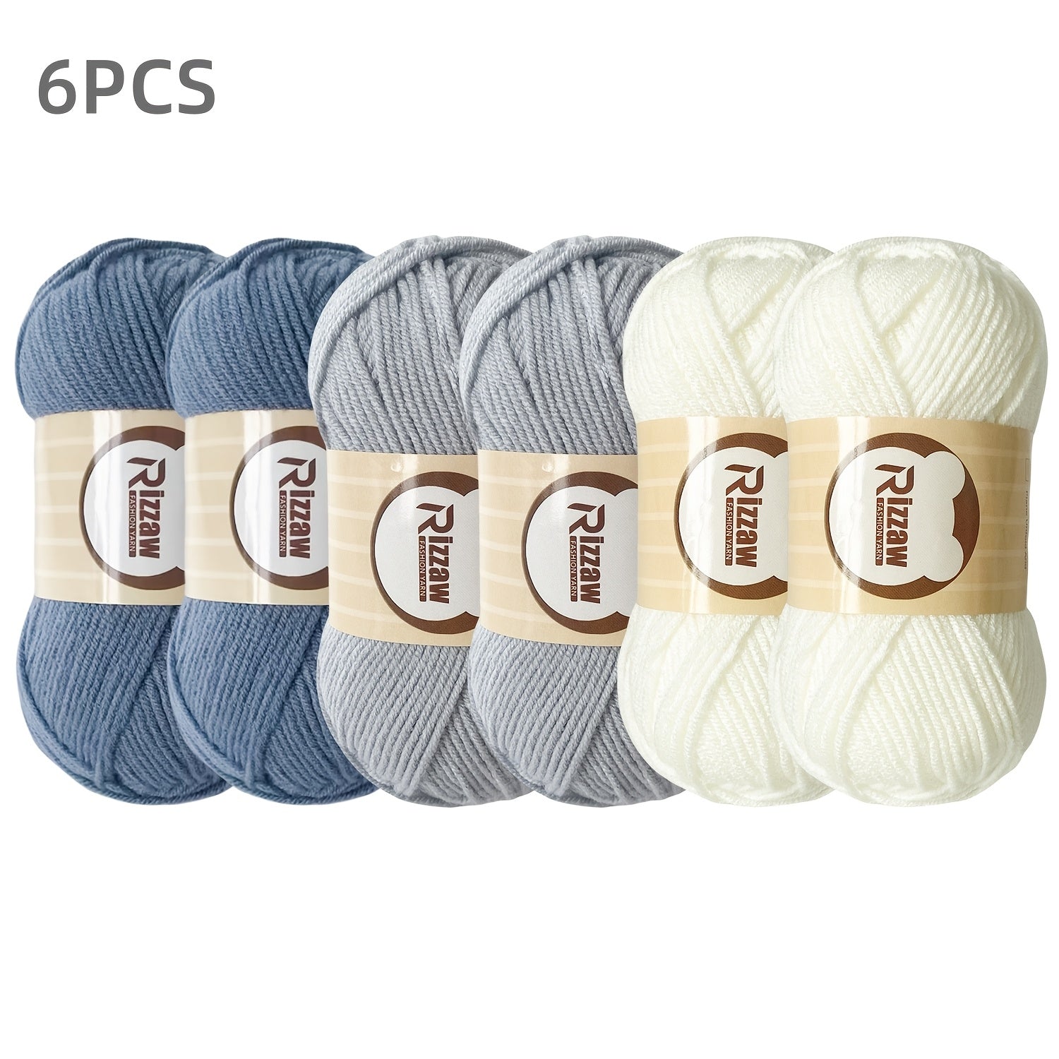 Six Soft Acrylic Yarn Bundles for Crochet and Knitting Valentine's Day Gifts