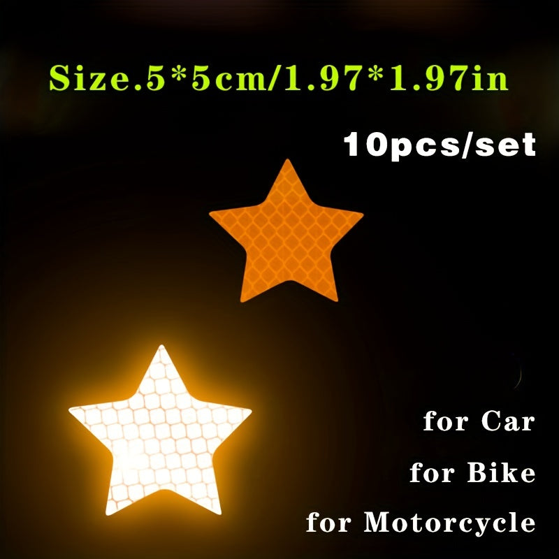 10pcs Car Bumper Reflective Stripe Stickers for Night Safety and Style