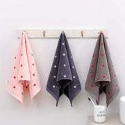 2pcs Heart Embroidered Cotton Hand Towels Soft Absorbent for Bathroom and Home