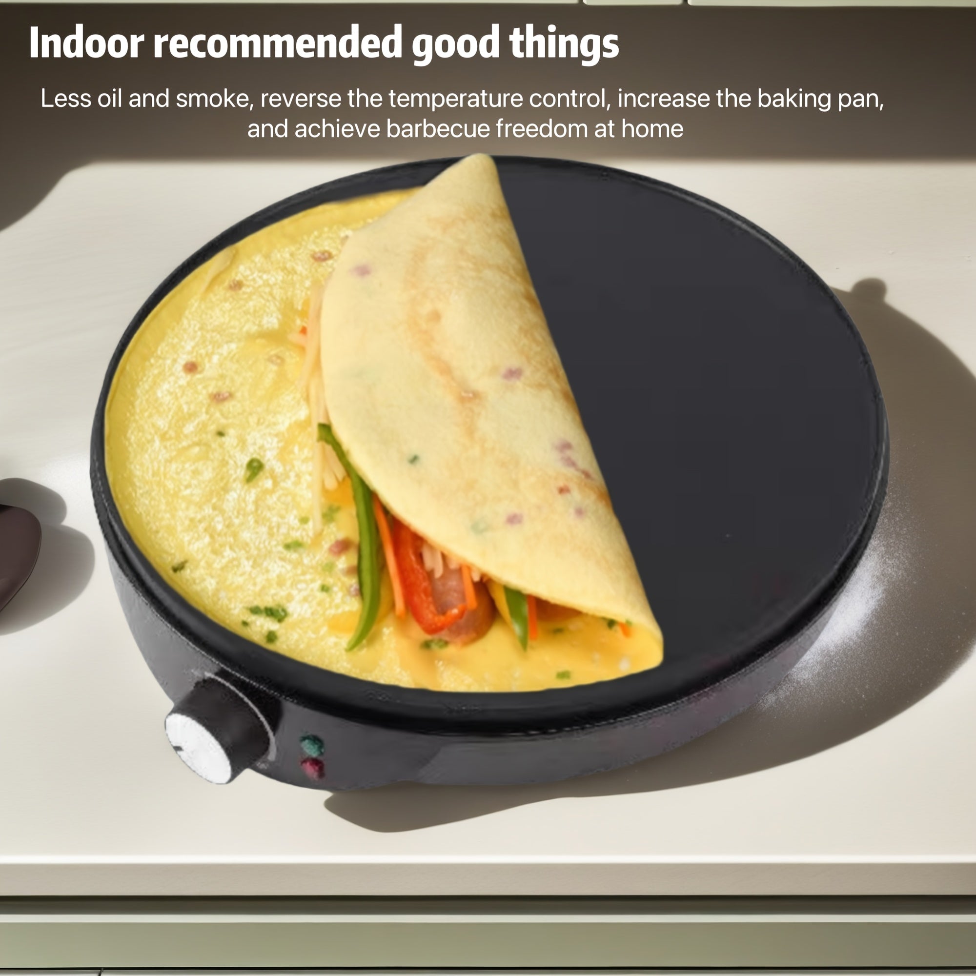 Multifunctional Pancake Maker with Temperature Control Large Capacity for Eggs Sandwiches