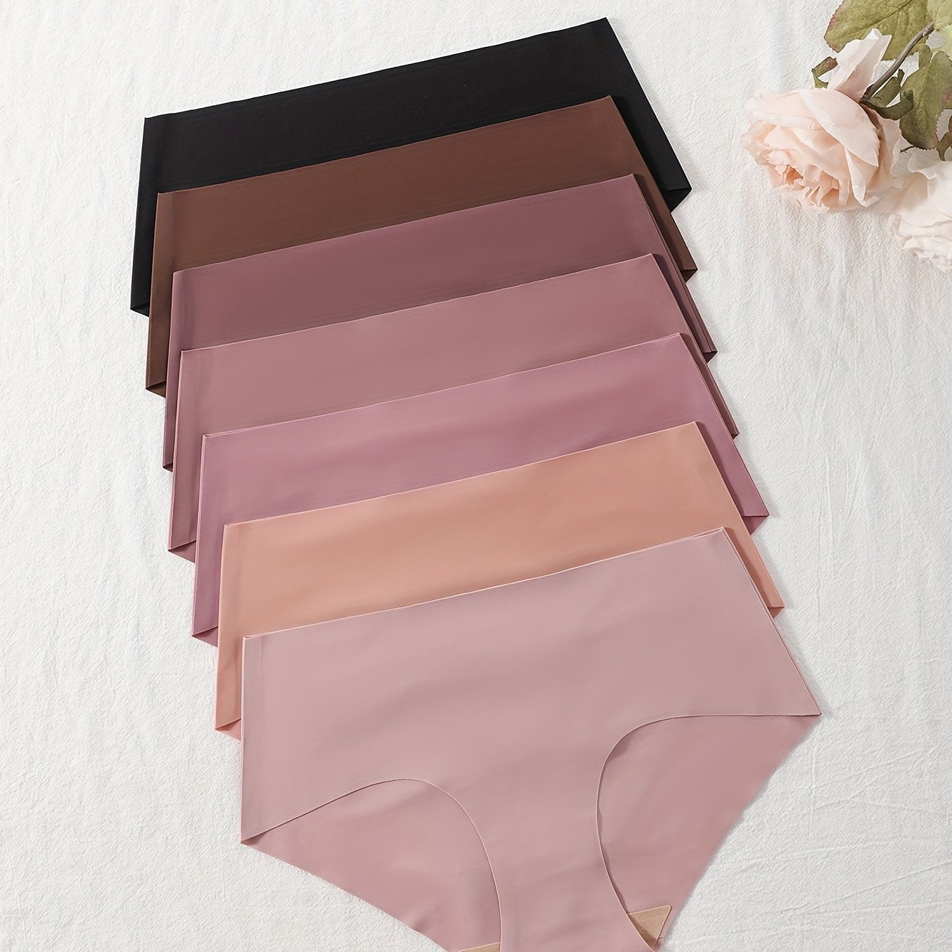 7-Piece Seamless Briefs for Women Breathable Stretchy Solid Color Underwear