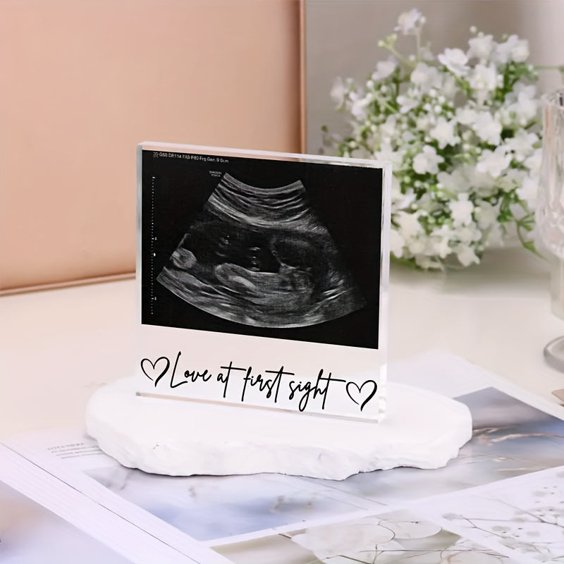 Acrylic Ultrasound Photo Tent Card High-Gloss Pregnancy Announcement Gift