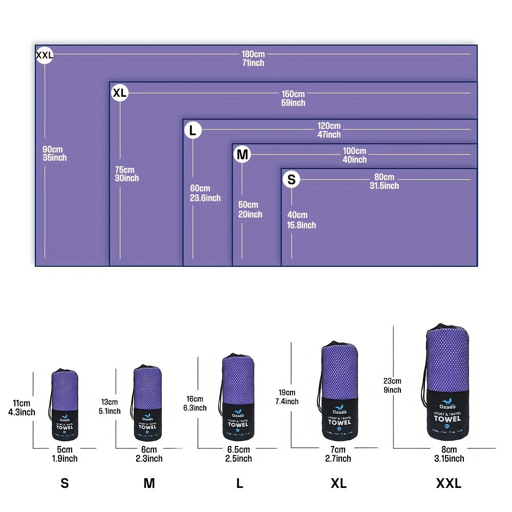 Microfiber Travel Towel Quick Dry Lightweight Sports Beach Hiking Yoga Golf Pickleball