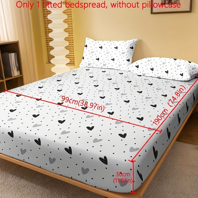 Простыня с резинкой в красном принте «Любовь», 1 шт. (Наволочка не включена). Мягкое и комфортное постельное белье, защитник матраса для спальни или гостевой комнаты с глубокими карманами. Только простыня с резинкой.