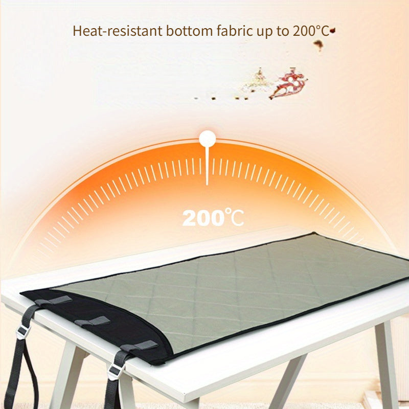 Foldable Portable Ironing Pad with Heat Insulation Cloth for Hanging Behind Door
