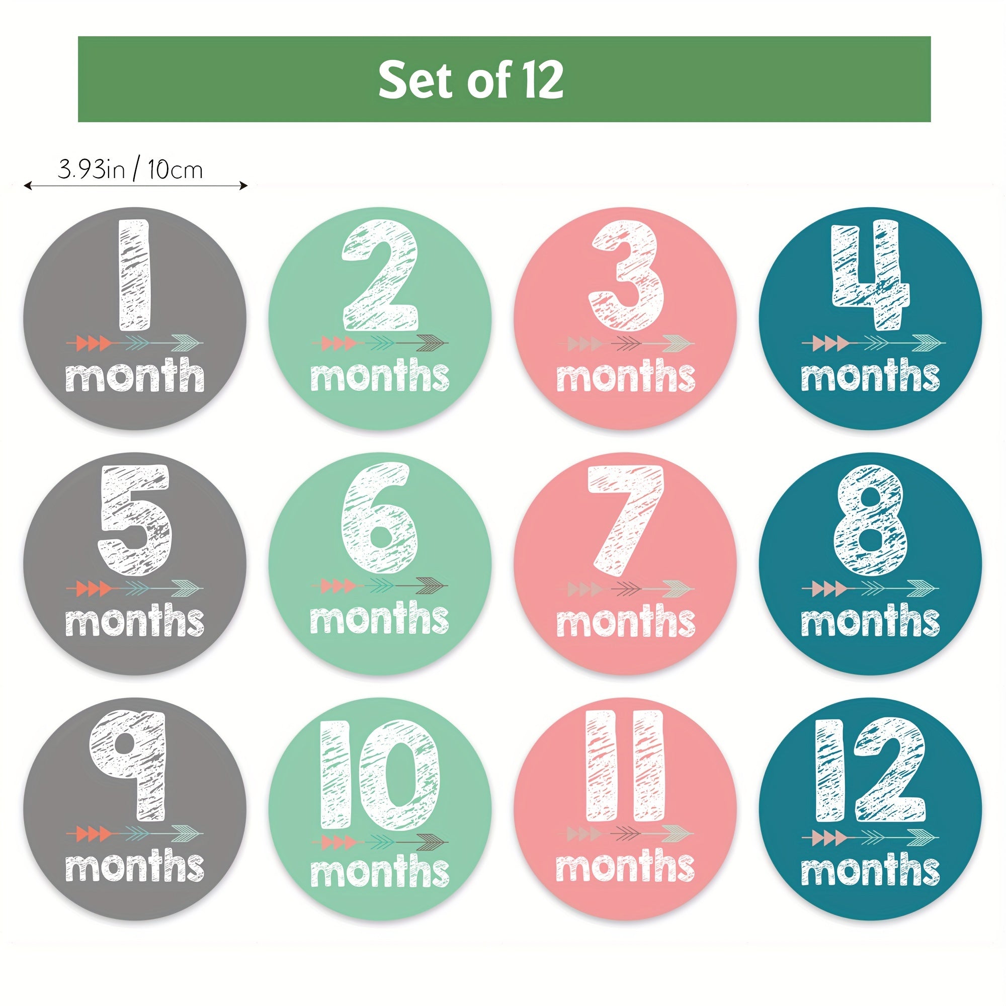 Set of 12 Milestone Stickers for Growth Photos Pregnancy Pregnancy Milestone Props