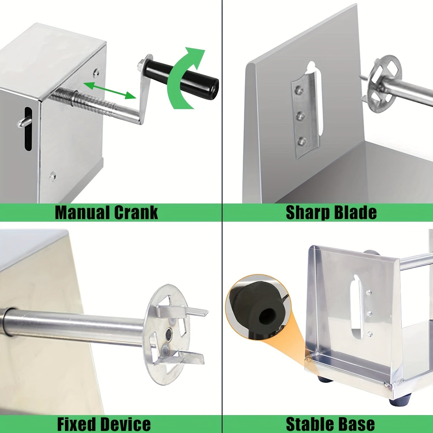 Stainless Steel Manual Spiralizer for Vegetables Fruits with Reusable Sticks