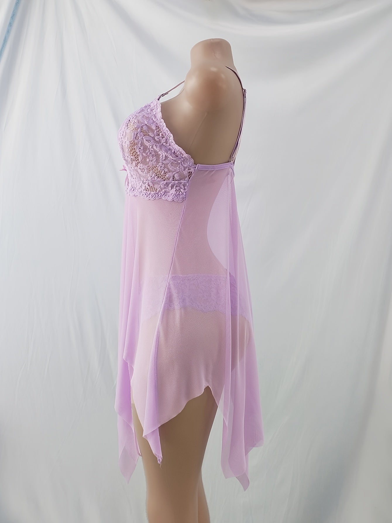 Ayollar katta o'lchamli tikanli pijama to'plami, bog'li floral noaniq bo'yinli suspender kiyim, 2 dona