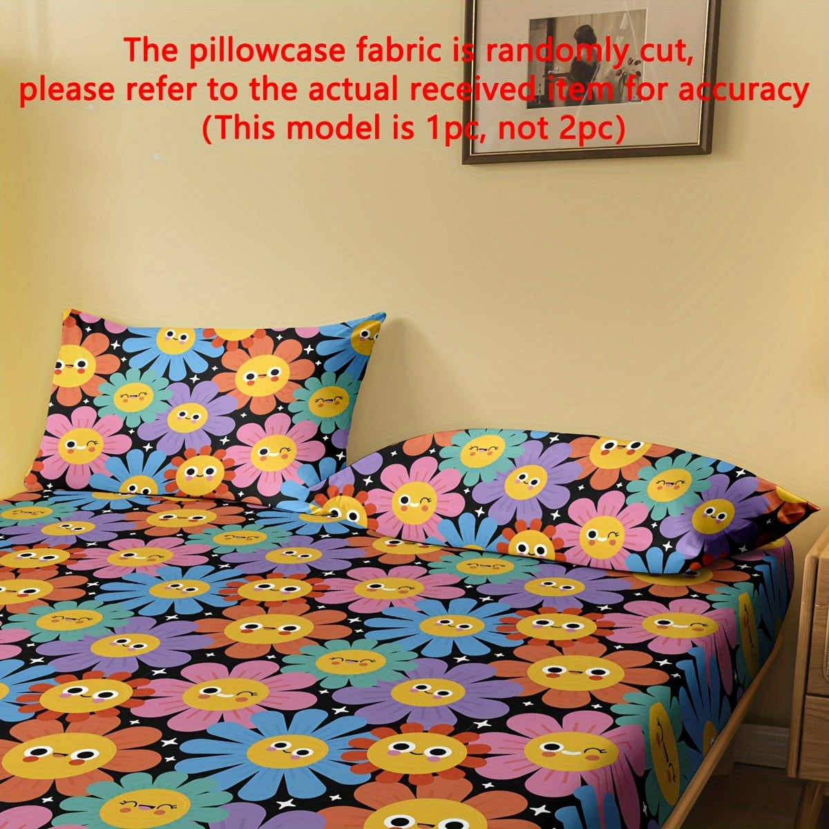 Floral Printed Microfiber Pillowcase with Pocket Closure and Quilted Design