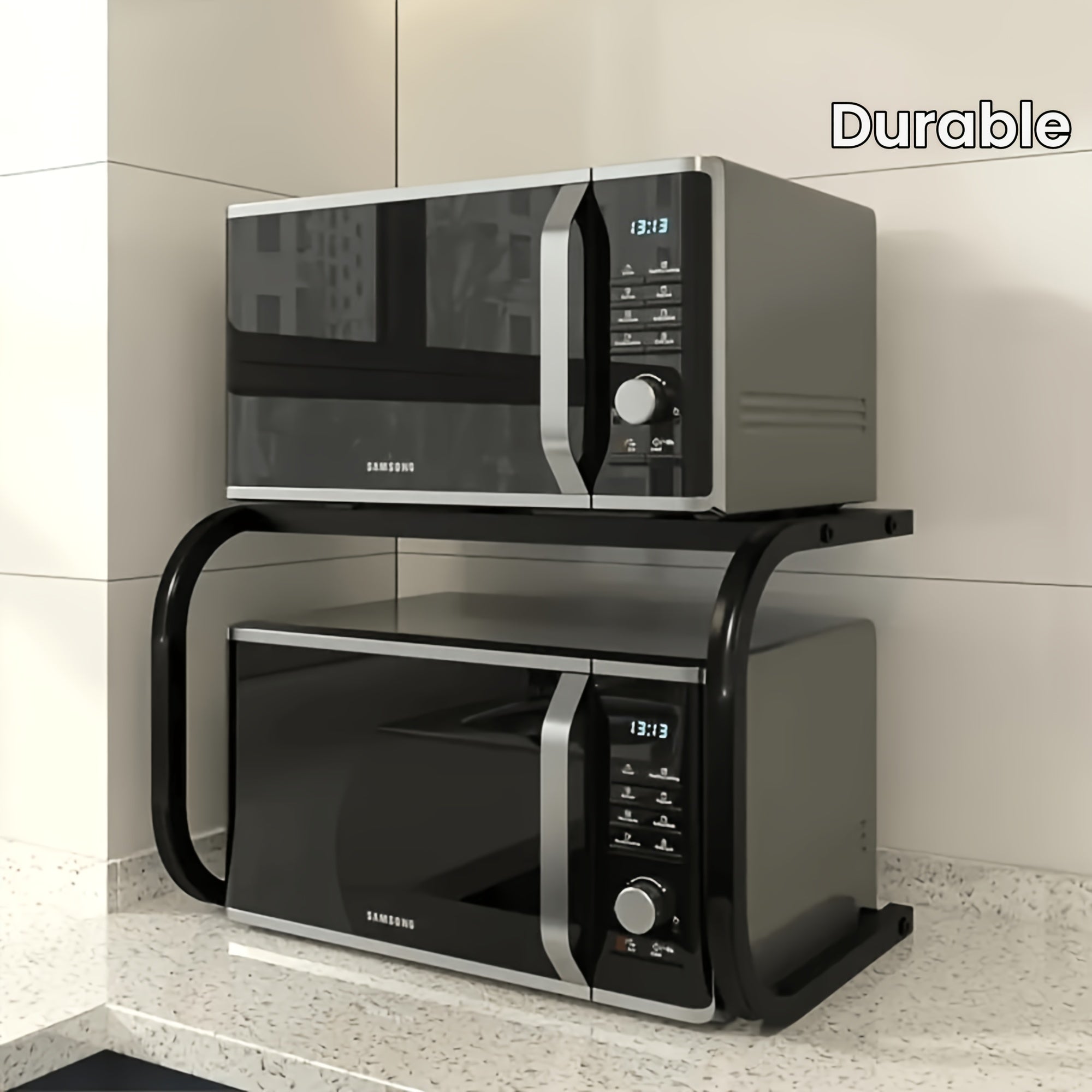 Versatile Kitchen Microwave Oven Stand Multi-Level Countertop Organizer