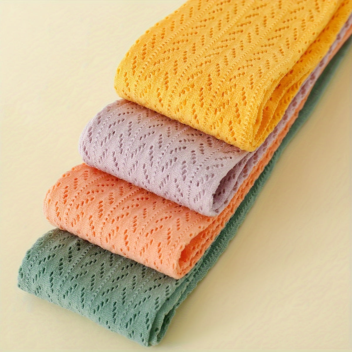 Girls' Mesh Pantyhose 4 Pairs All-Season Breathable Comfortable Outdoor Wear