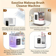 Limpiador, secador y desinfectante eléctrico para brochas de maquillaje 3 en 1 alimentado por USB