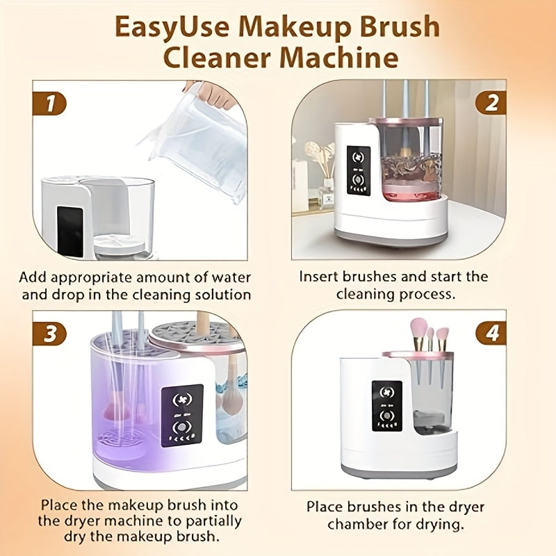 USB Powered 3-in-1 Electric Makeup Brush Cleaner Drying and Sanitizing Device