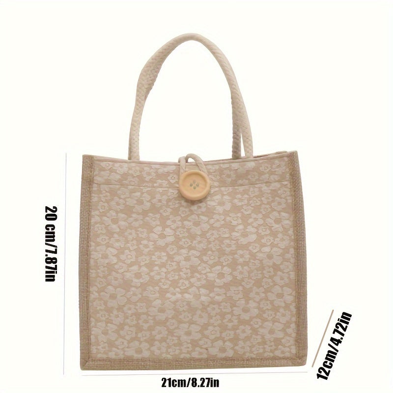 Шикарная льняная сумка для женщин: идеальна для работы или прогулок - носится в руке, без застежки и с масляной окантовкой.