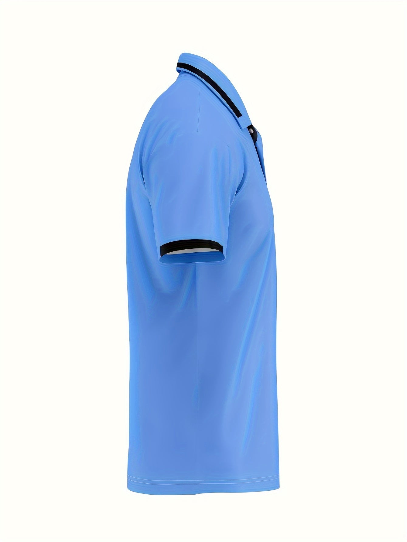 Men's Summer Short Sleeve Shirt with Button Detail Solid Color Breathable Polyester