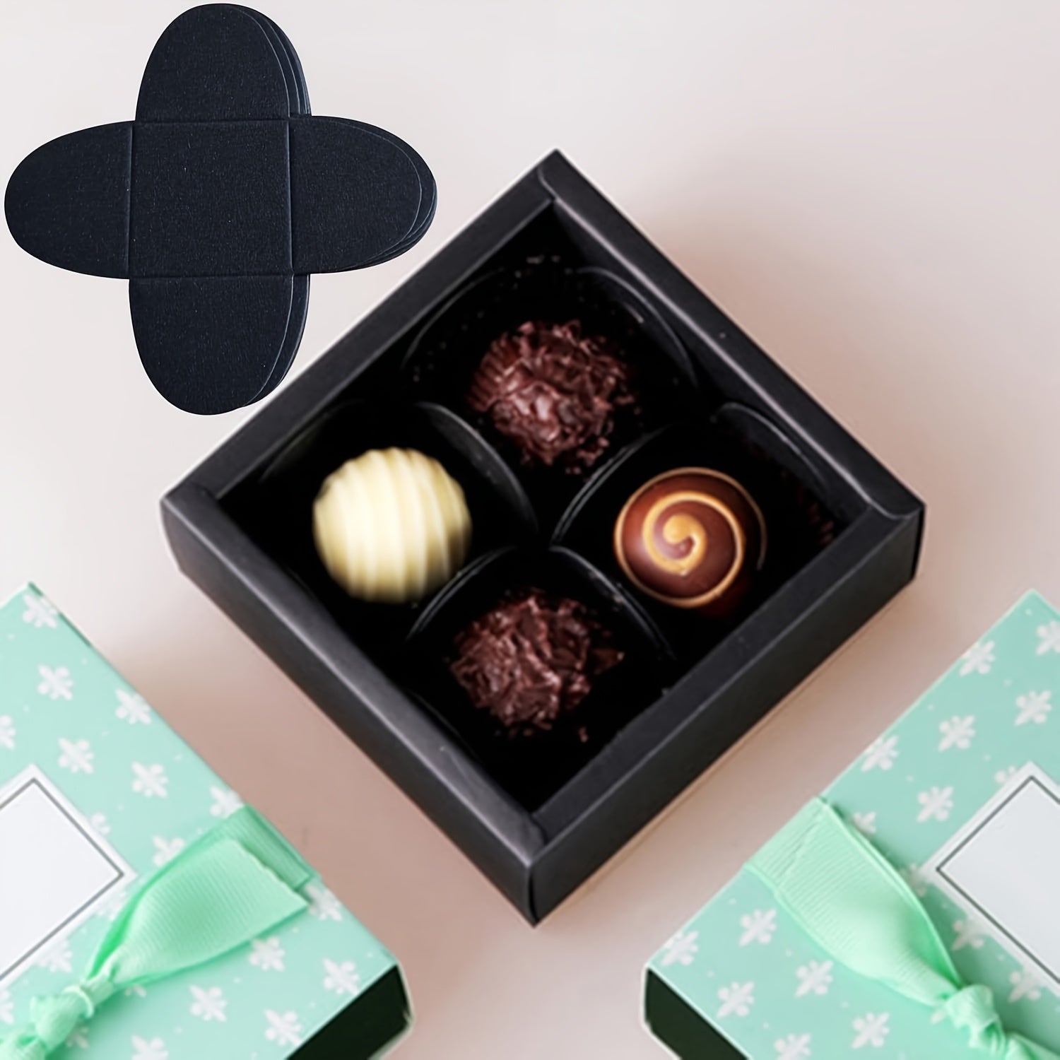 50 Pack Kraft Paper Chocolate Mats for Baking and Candy Packaging