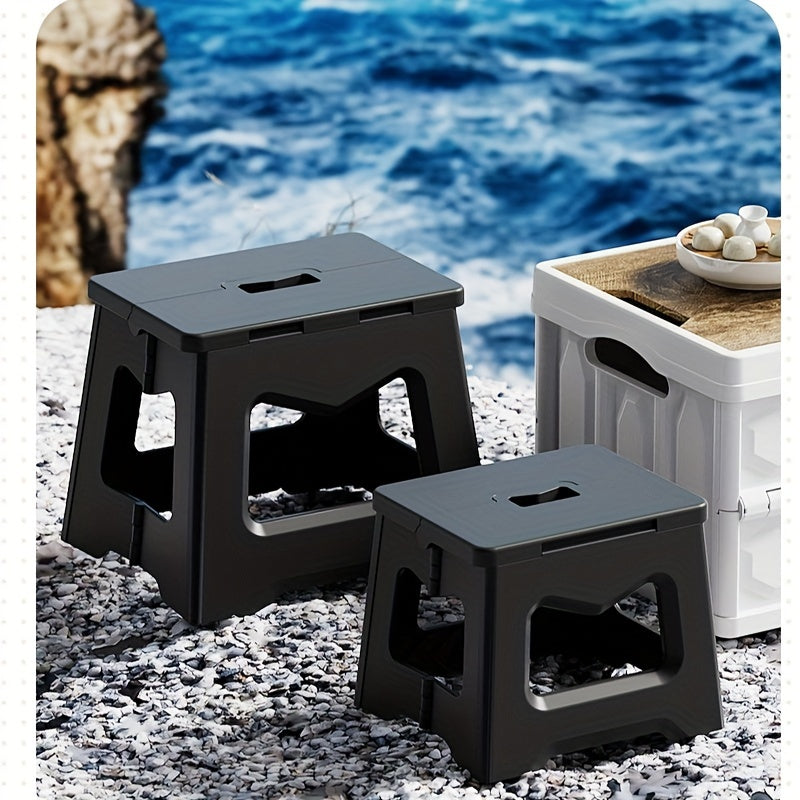 Folding Plastic Stool Square Compact Step Stool for Kitchen Bathroom Camping