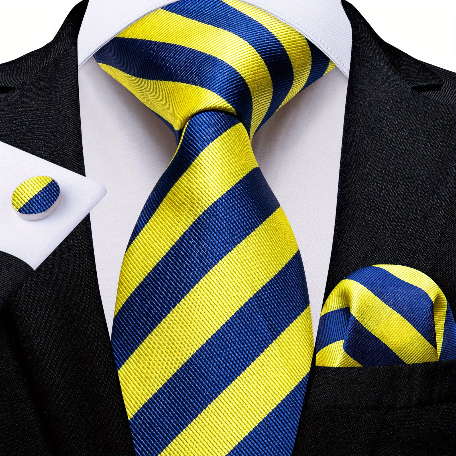 Men's Necktie Set with Cufflinks for Wedding Formal Wear Stylish Accessories