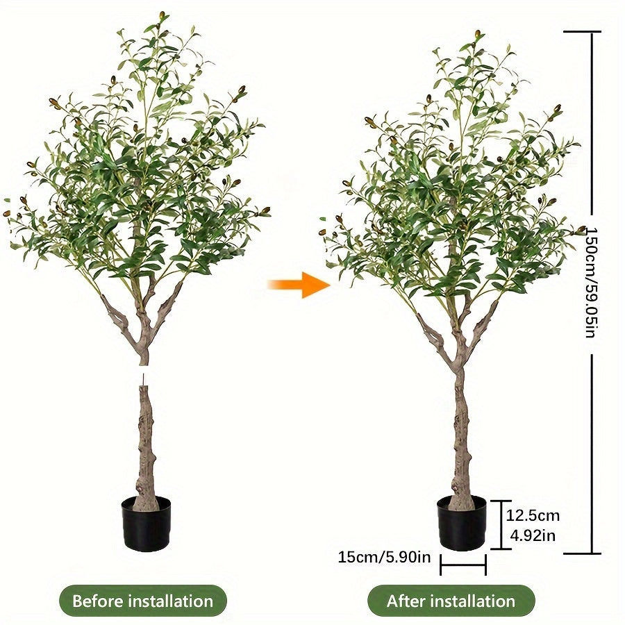 Indoor Olive Tree Assembly Disassembly Simulation Plastic Floor Decor for Home