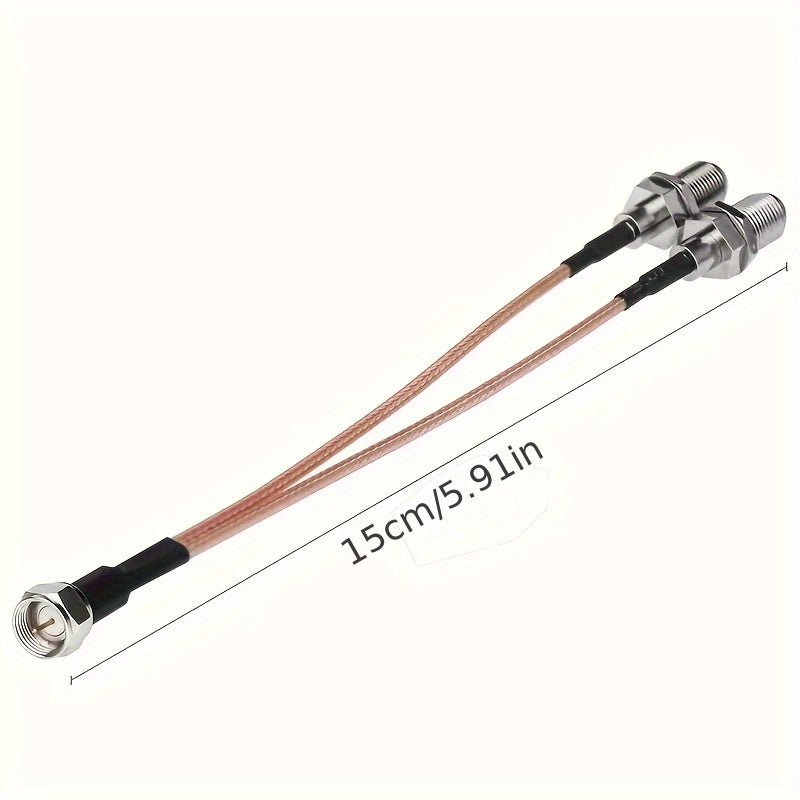 RG6 Coaxial Splitter Cable 3-Way F Male to F Female RF Adapter 14.99 cm