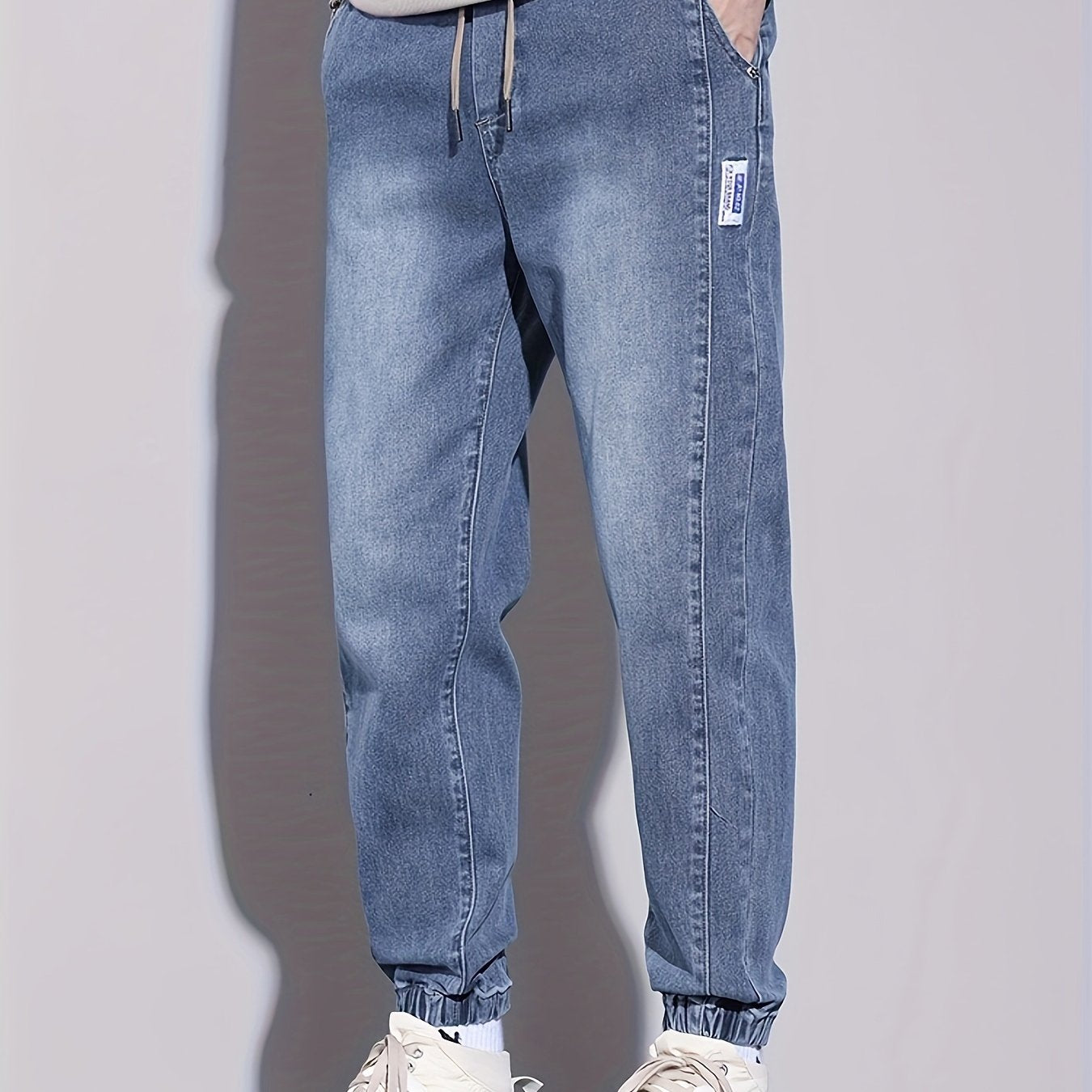 Men's Slim Fit Denim Jogger Pants with Stretch Cotton Blend Casual Style