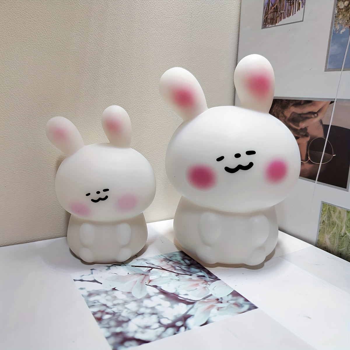 Pink Bunny LED Night Light Battery Operated for Bedroom and Party Decor