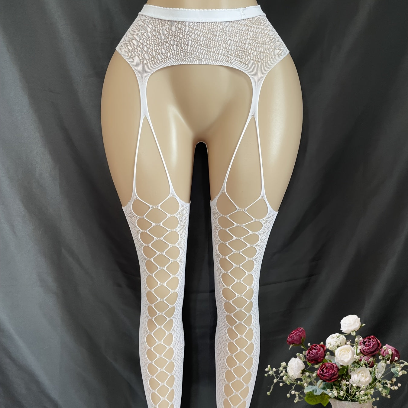 Women's Lace Garter Stockings Suspender Pantyhose Open Crotch Lingerie