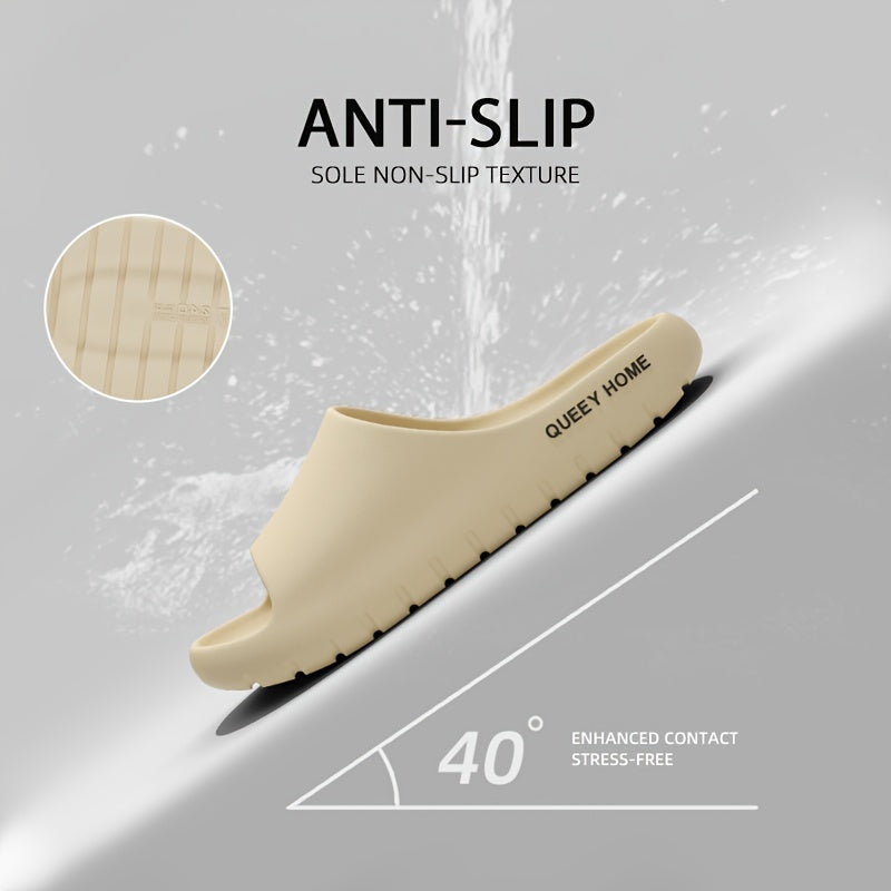 Women's Solid Color Slides Open Toe Indoor Bathroom Shoes