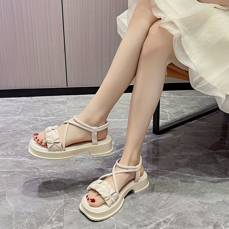 Women's Retro Summer Platform Sandals Open-Toe Roman Style Comfortable