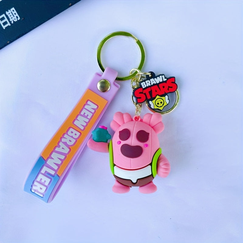 Charming Cartoon Keychain PVC Doll Red Non-Metal Cute Bag Accessory