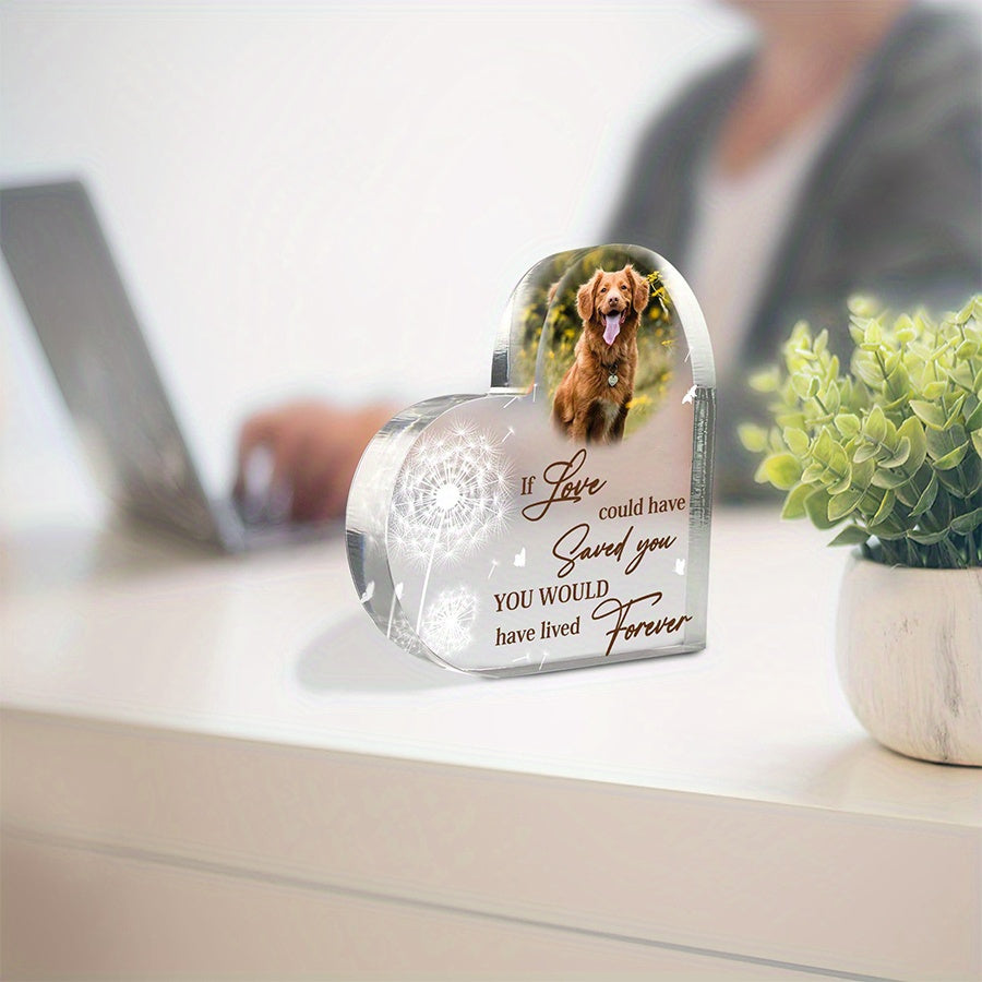 Индивидуальная акриловая памятная табличка для домашних животных - вдумчивый подарок для собак или кошек в память - красивое настольное украшение для сохранения их памяти, одинарная рамка