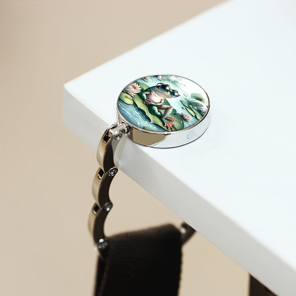 Foldable Handbag Storage Table Hook for Travel and Decor, Frog Purse Hanger