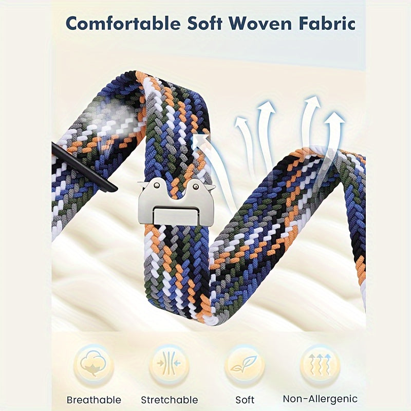 Adjustable Nylon Parachute Style Watch Band for Apple Watch Series 1-10 and Ultra