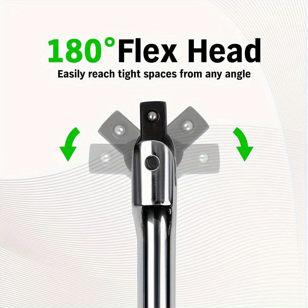 6-Piece Heavy Duty Breaker Bar Set 1/4, 3/8, 1/2 Inch Drive Steel