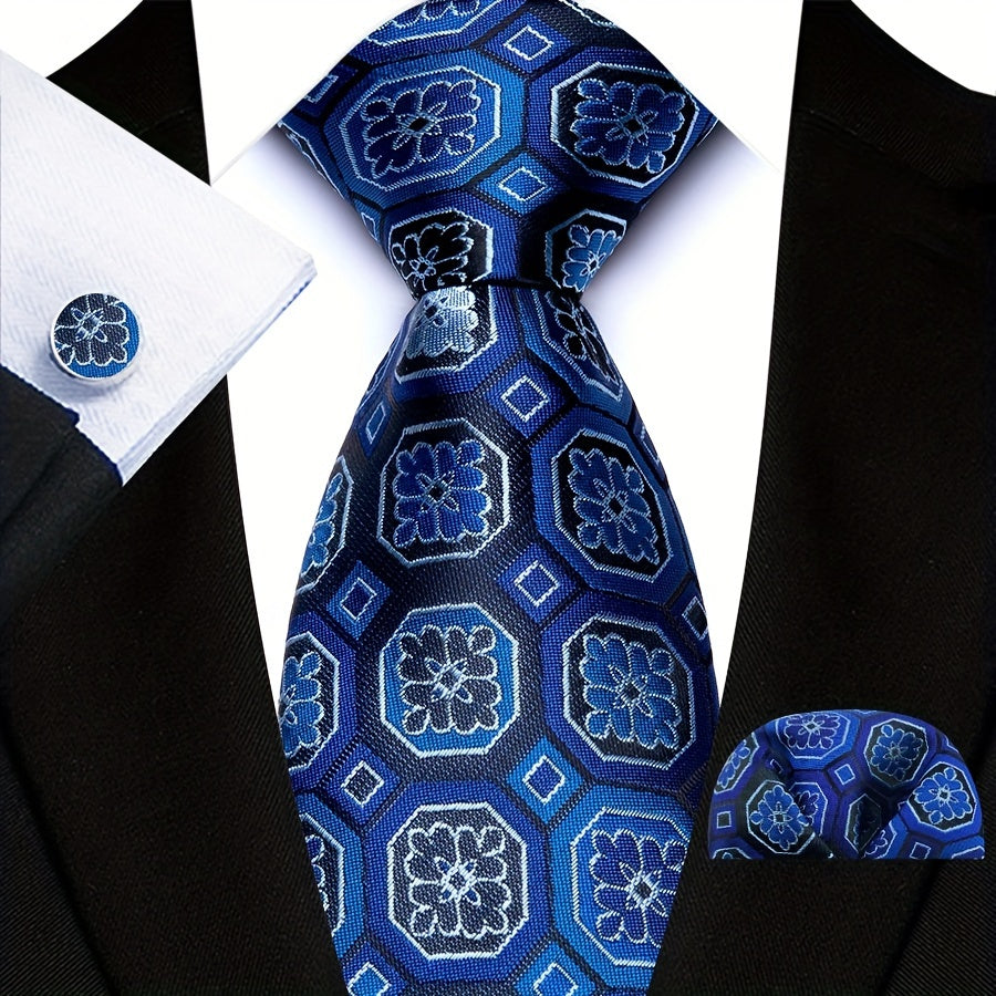 Мужской подарочный набор с галстуком с пейсли, карманным платком и пуговицами на рукавах