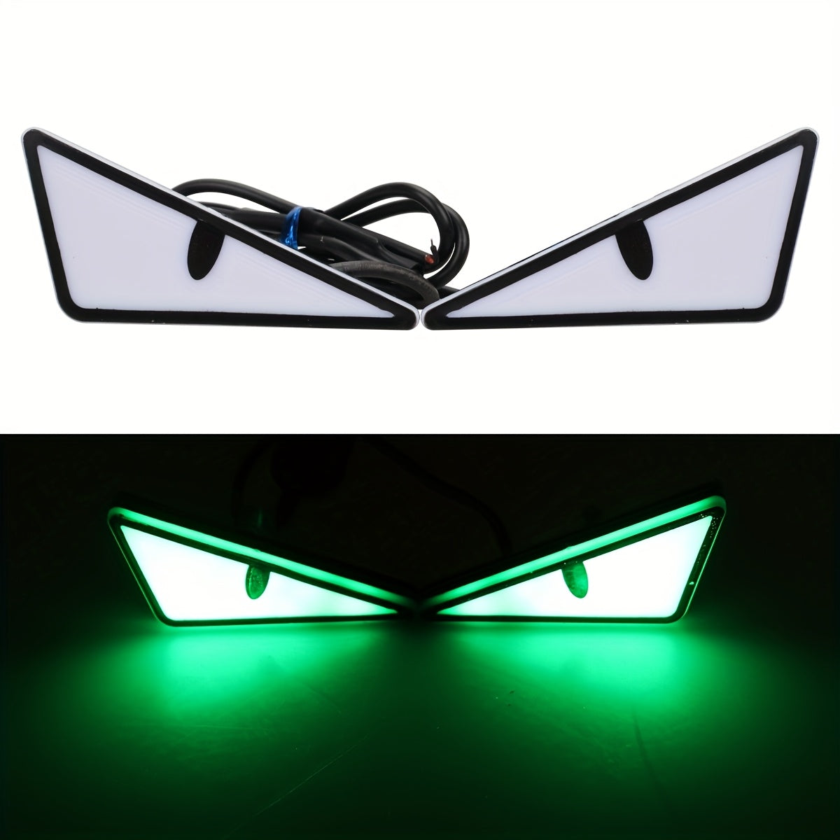 2pcs LED Demon Eye Lights Triangle Angel Eye Car Motorcycle Neon Bright Safety Driving