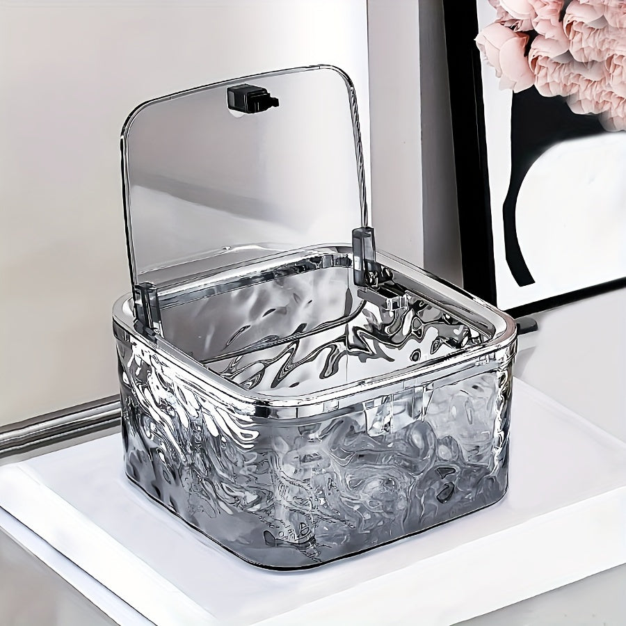 Acrylic Hair Accessory Organizer with Lid for Bows, Hairbands, Pins and Swabs Storage