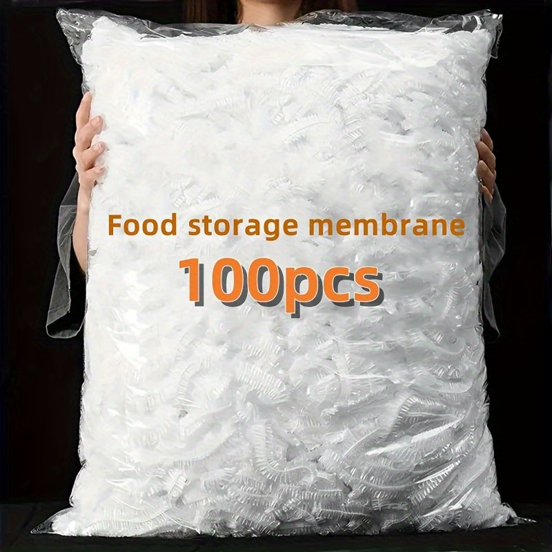100pcs Reusable Translucent Plastic Food Storage Wrap for Freshness Preservation