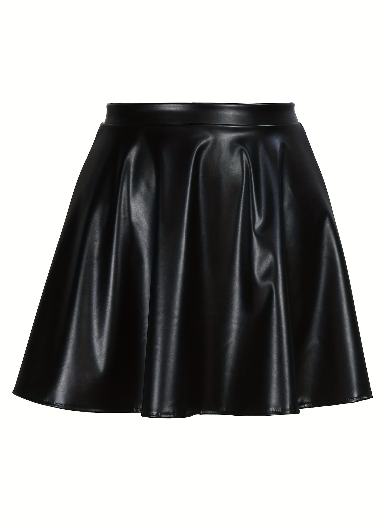 Falda midi de poliéster para mujer talla grande rosa cómoda y casual