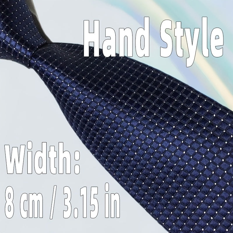 Men's Green Red Black Plaid Tie Formal Business 8cm Wide