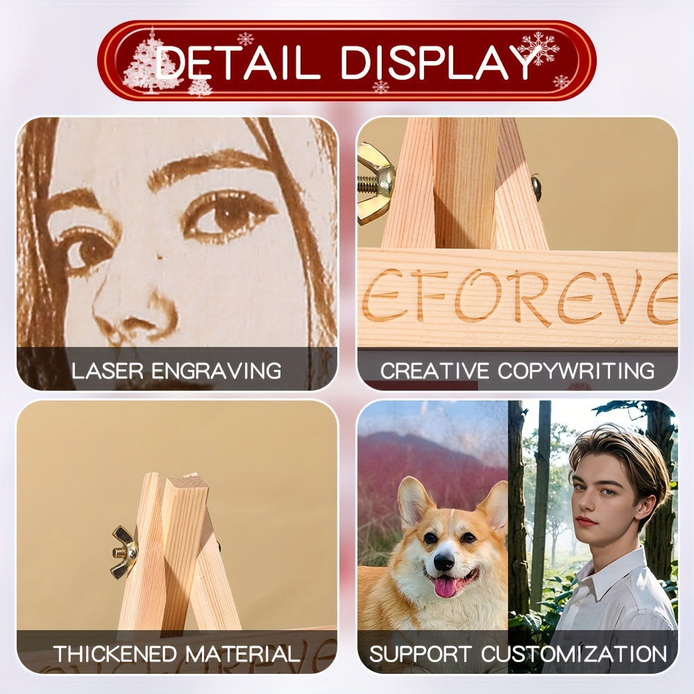 Уникальная деревянная фоторамка-елочная игрушка - персонализированный праздничный декор, идеальный подарок для близких, памятный сувенир для любимого питомца