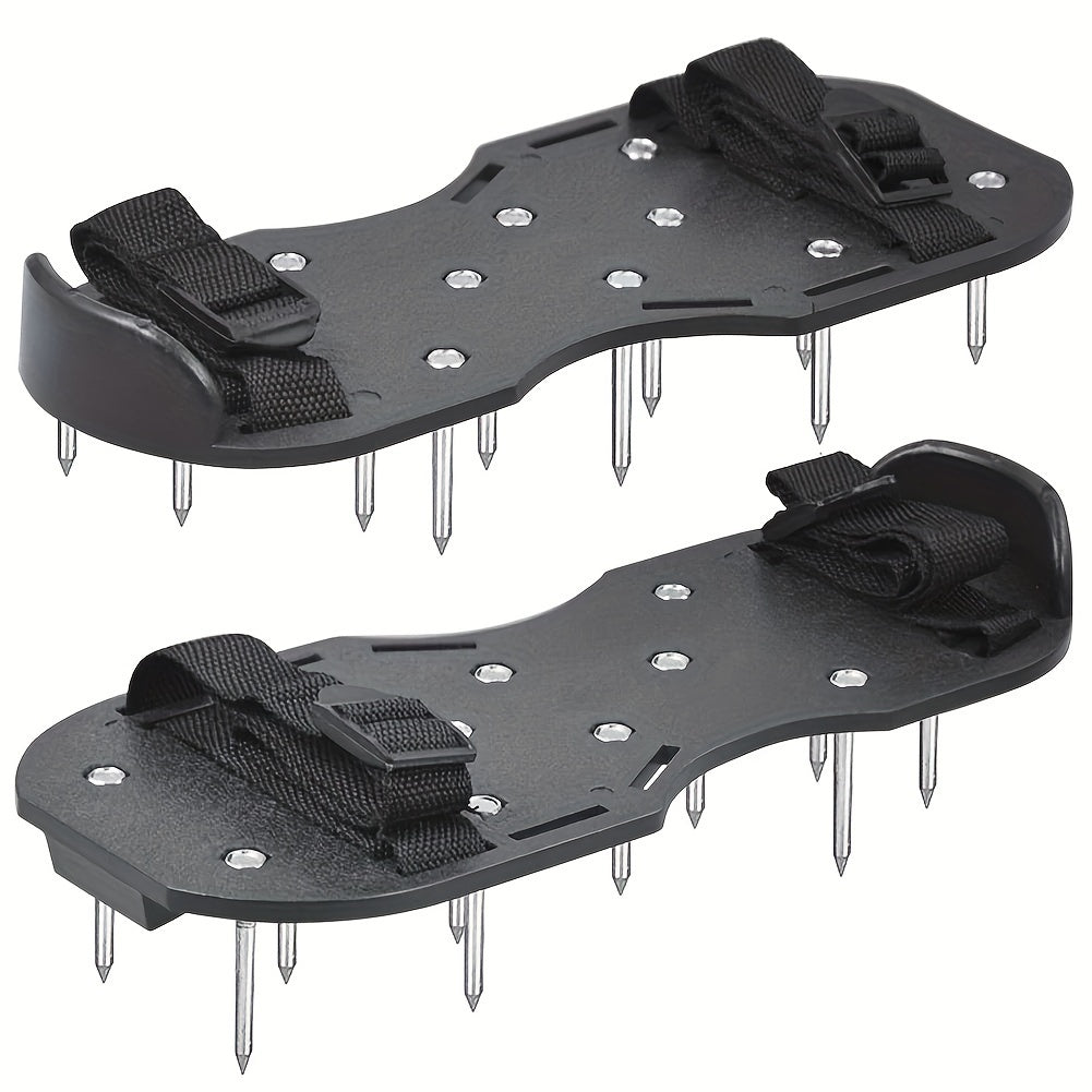 Garden Lawn Aerator Shoes with 5cm Spikes Plastic and Iron Soil Loosening and Nutrient Absorption