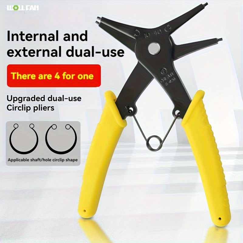 2-In-1 Snap Ring Pliers Metal Tool for Indoor Outdoor Use