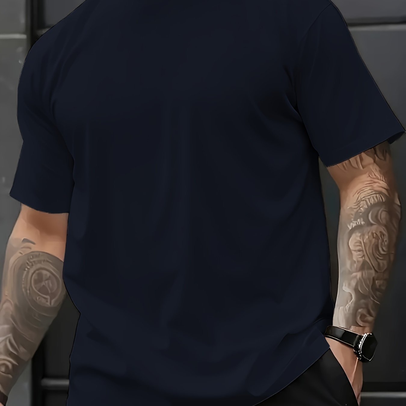 Men's Casual T-Shirt Large Size Short Sleeve Polyester Breathable Comfortable