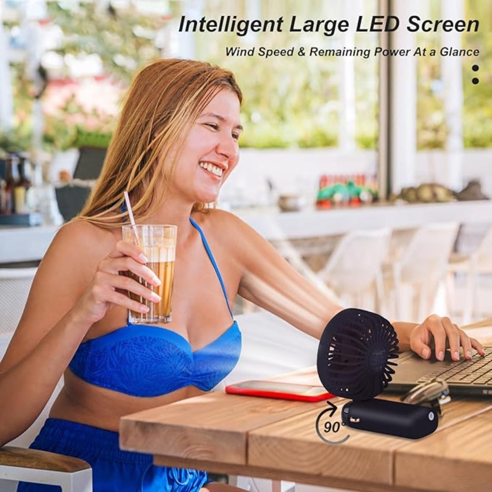 Mini Portable Cat Claw Fan with Phone Stand USB Rechargeable 5-Speed Foldable Desk Fan for Travel Camping Office Outdoor