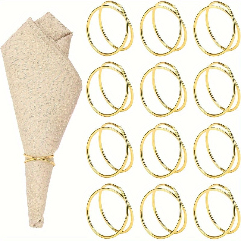 Set of 6 Zinc Alloy Napkin Rings for Table Decoration in Restaurant or Hotel