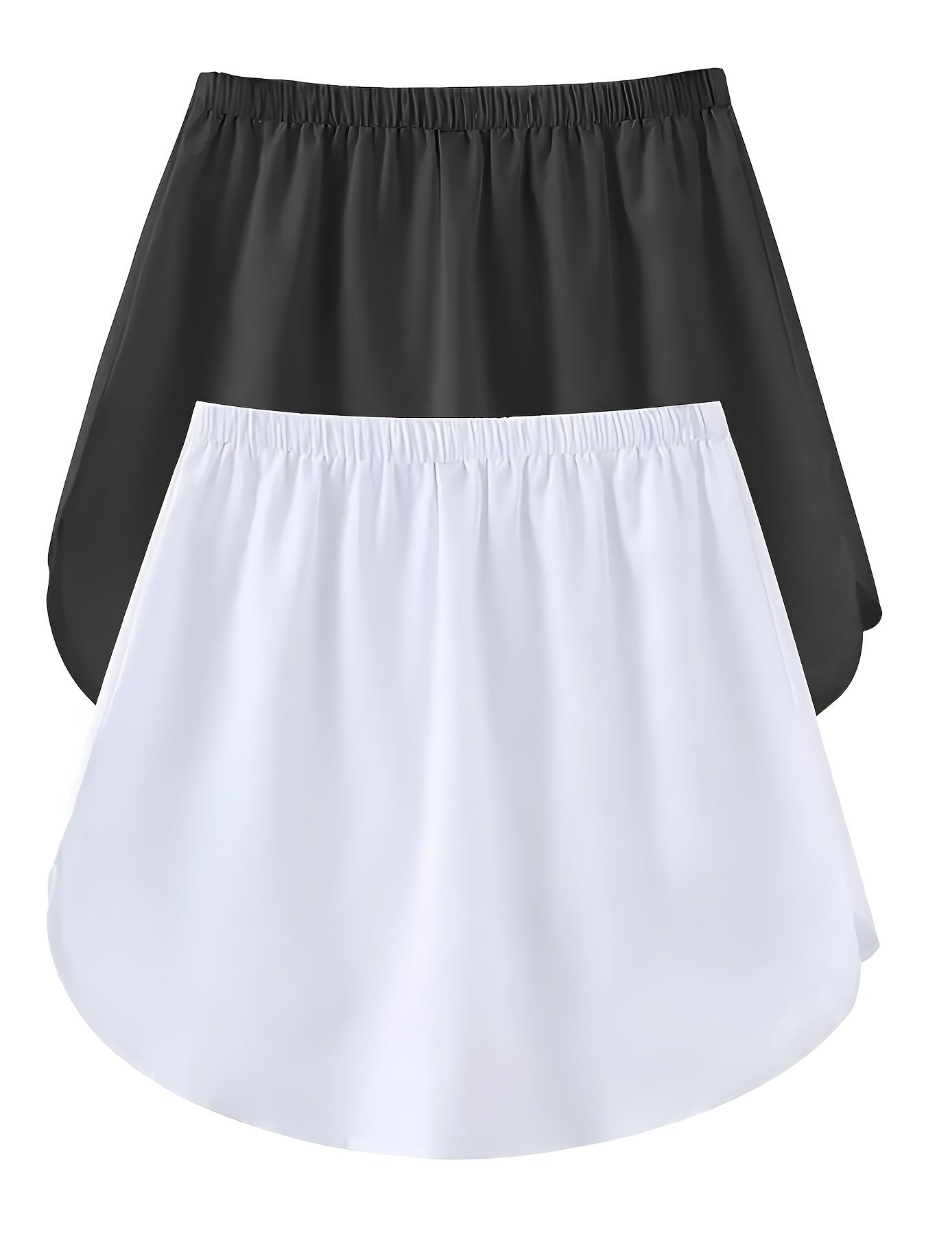 Plus Size Women's Flared Skirt Polyester Solid Color Short Length Button Detail